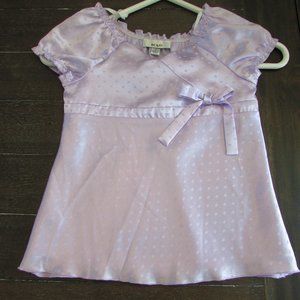 BCX Girl Lavender Satin Party Top Shirt  for Kids Girls Sz 6